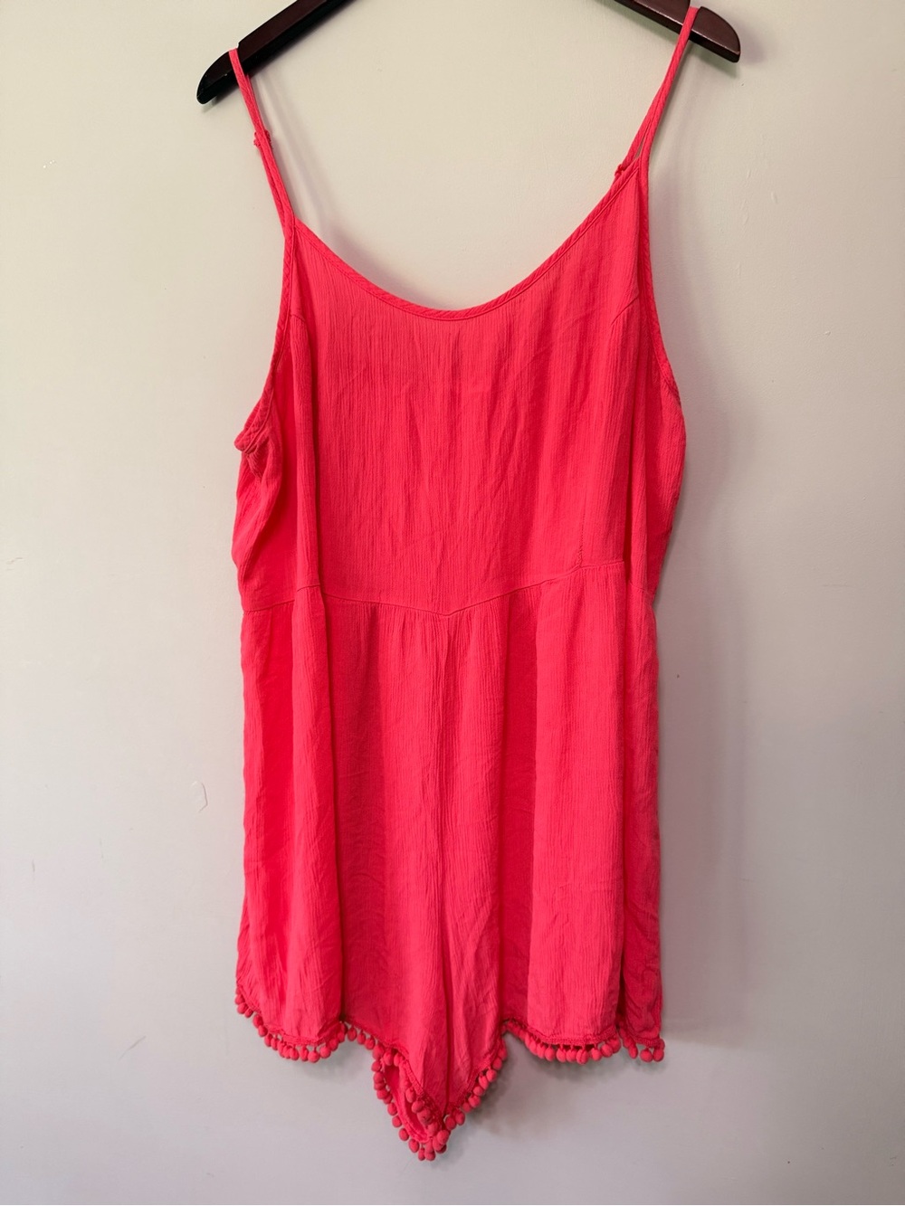 Pink PomPom Trim Romper